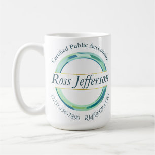 Taza De Café Logo del Círculo Azul