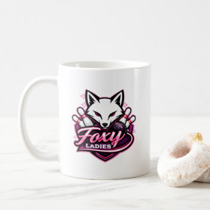 Taza De Café Logo del equipo de bolos Foxy Ladies