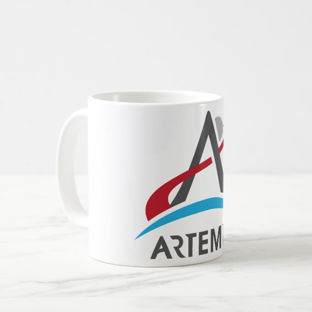 Taza De Café Logo del Programa Artemis de la NASA Astronauta de (Anverso izquierdo)