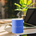 Taza De Café Logo del Royal blue business rectangular<br><div class="desc">Un color de fondo azul real de moda. Personalice y agregue su logotipo comercial rectangular,  puede cambiar el color de fondo para que coincida con su marca.</div>