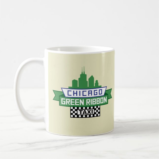 Taza De Café Logo del Taxi de la Cinta Verde de Chicago - Fan A (Izquierda)