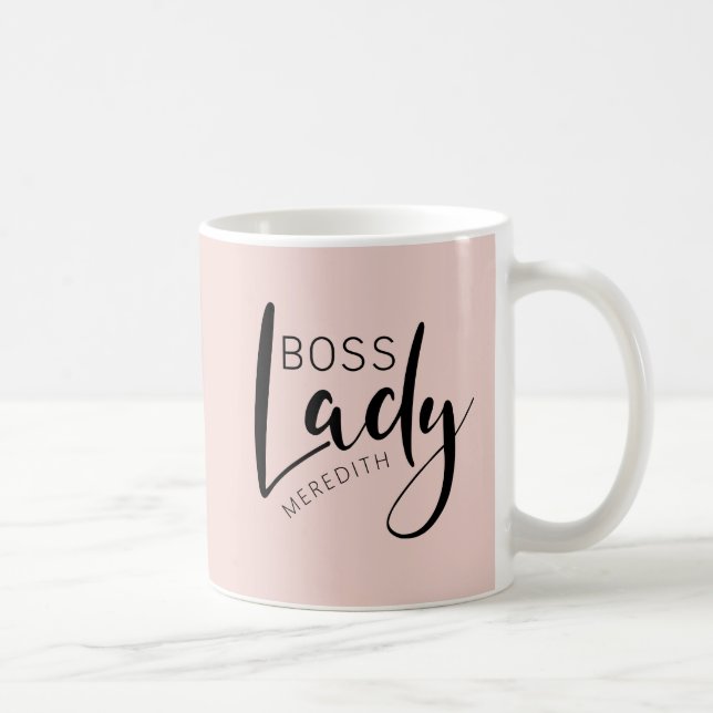 Taza De Café Logo personalizado de Rubor Pink Bosse Lady (Derecha)