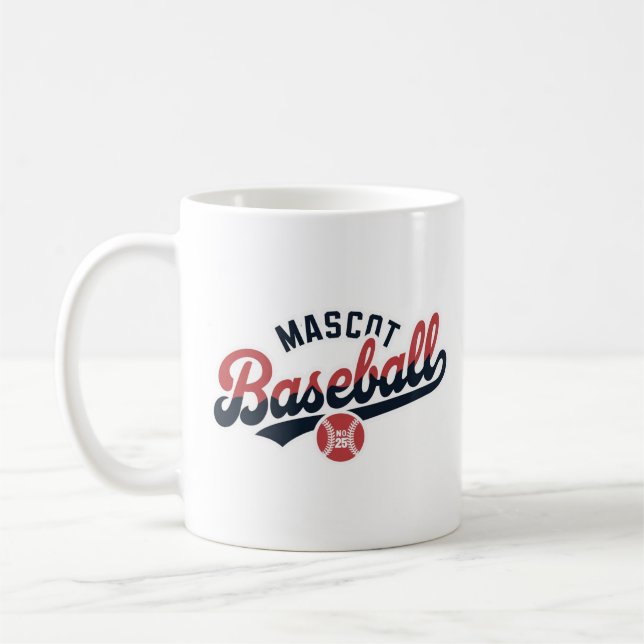 Taza De Café Logo retro mascota de béisbol (Izquierda)