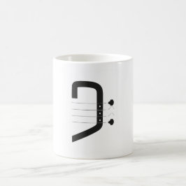 Taza De Café logotipo bajo clef y guitarra