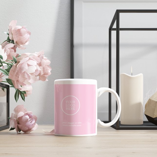 Taza De Café Logotipo comercial | Rosa profesional moderno (Subido por el creador)