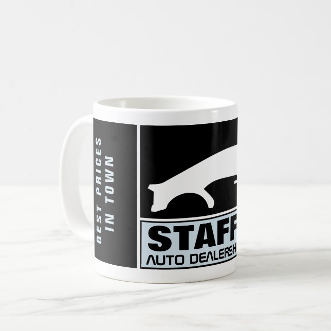 Taza De Café Logotipo de coche, publicidad de autodistribución (Anverso izquierdo)
