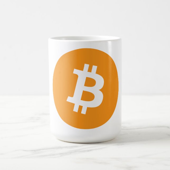 Taza De Café Logotipo de criptografía de Bitcoin (Centro)