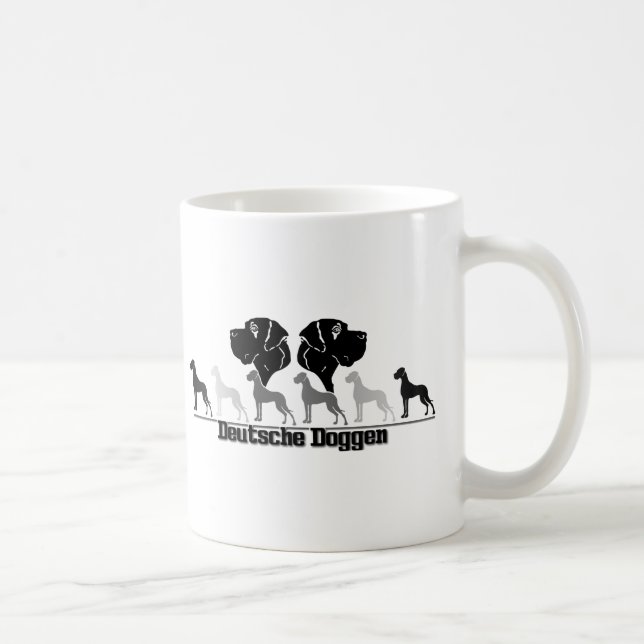 Taza De Café Logotipo de dogos negro gris (Derecha)