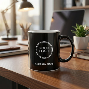 Taza De Café Logotipo de empresa personalizado negro Diseño emp