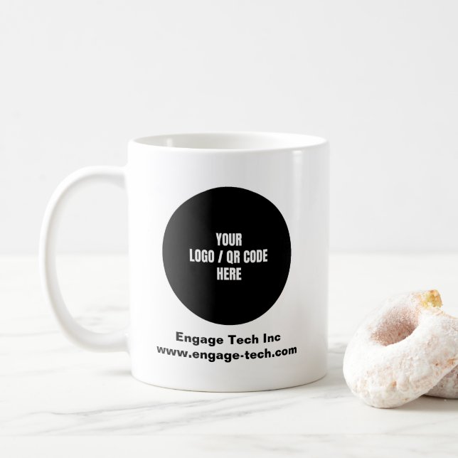 Taza De Café Logotipo de empresa personalizado | Nombre | Moder (Con donut)