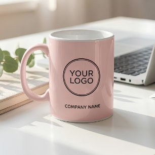 Taza De Café Logotipo de empresa personalizado rosa