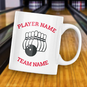 Taza De Café Logotipo de equipo de bolos personalizable