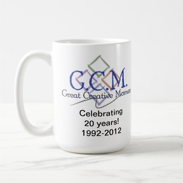 Taza De Café Logotipo de GCM Taza-Blanco (Izquierda)