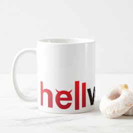 Taza De Café logotipo de hellvetica rojo y negro