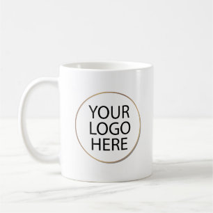 Taza De Café Logotipo de la Compañía Comercial Simple Minimal P