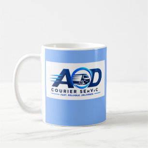 Taza De Café Logotipo de la empresa azul claro