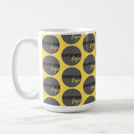 TAZA DE CAFÉ LOGOTIPO DE LA EMPRESA DE PATRONES AMARILLO REPETI