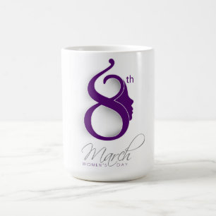 Taza De Café Logotipo de la púrpura del día de las mujeres