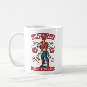 Taza De Café Logotipo de Lumberjack Vintage