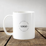 Taza De Café Logotipo de negocio de círculo redondo personaliza<br><div class="desc">Promociona tu negocio con esta elegante taza,  con el logotipo de personalizado. Añade fácilmente tu propio logotipo haciendo clic en la opción "personalizar".</div>