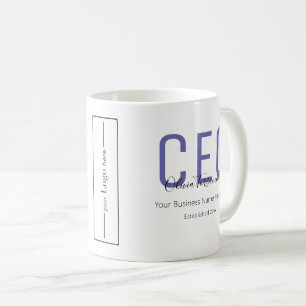 Taza De Café Logotipo de negocio de nombre de CEO