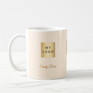 Taza De Café Logotipo de negocio nombre crema