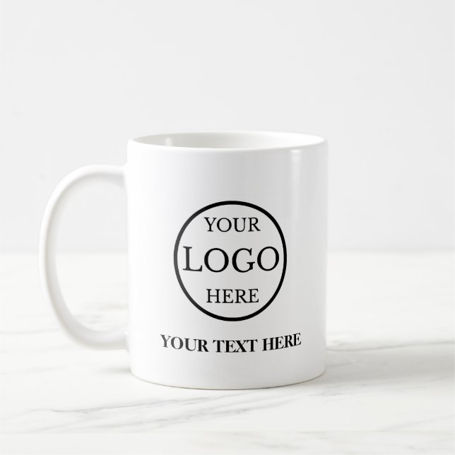 Taza De Café Logotipo de negocio personalizado (Izquierda)