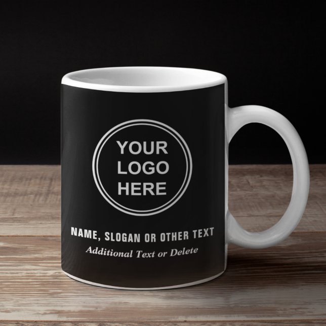 Taza De Café Logotipo de negocios moderno Elegante Negro (Subido por el creador)