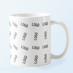 Taza De Café Logotipo de su empresa Diseño de patrón de logot