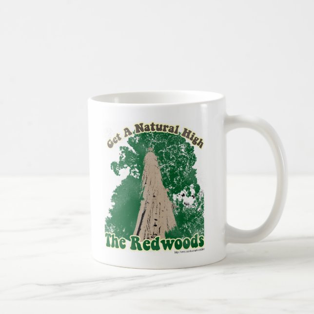 Taza De Café Logotipo de viaje Redwood Natural High Retro (Derecha)