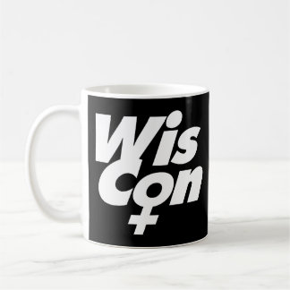Taza De Café Logotipo de WisCon blanco y negro
