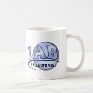 Taza De Café LOGOTIPO del azul de la diversión de PHLEBOTOMIST