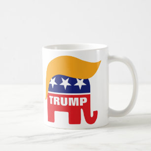 Taza De Café Logotipo del elefante republicano de Donald Trump