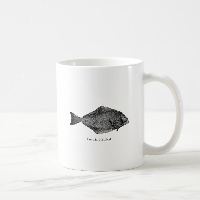 Taza De Café Logotipo del halibut pacífico (Derecha)