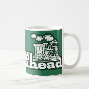 Taza De Café Logotipo del logo del tren de vapor verde
