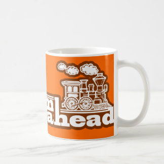 Taza De Café Logotipo del logotipo del tren de vapor de naranja