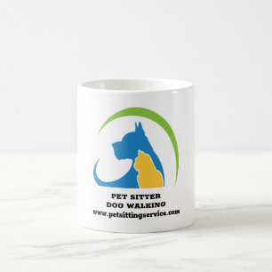 Taza De Café Logotipo del Servicio Animal del Mascota Caminar p