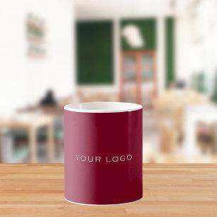 Taza De Café logotipo empresarial de Borgoña rectangular