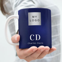 Logotipo empresarial de nombre de monograma blanco