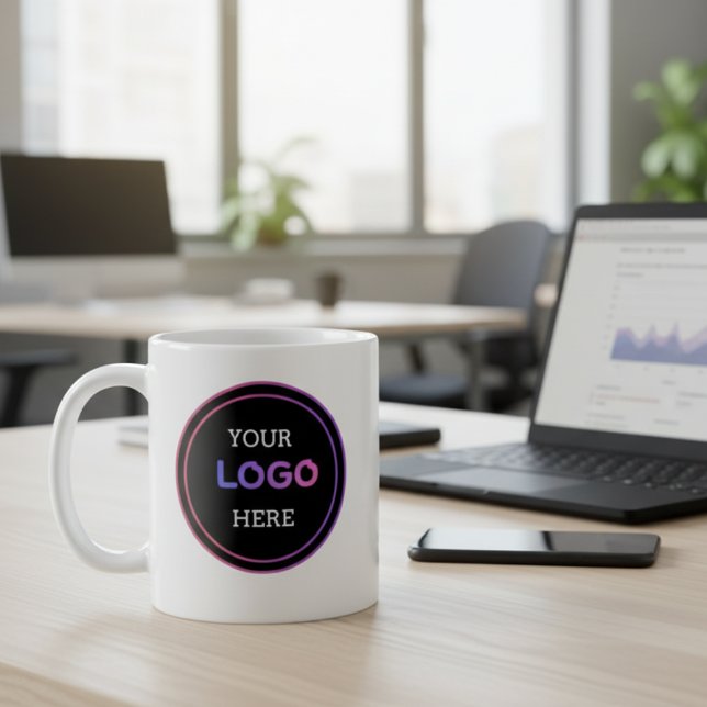 Taza De Café Logotipo Empresarial Personalizado (Custom Business Logo Mug | Personalized Company Brand Coffee Mug | Corporate Gift)