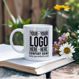 Taza De Café Logotipo Empresarial Personalizado Moderno y Fresc