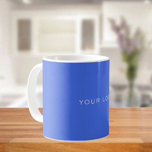 Taza De Café Logotipo empresarial rectangular azul real