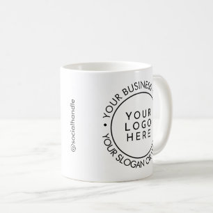 Taza De Café Logotipo Empresarial Redondo Moderno Promocional