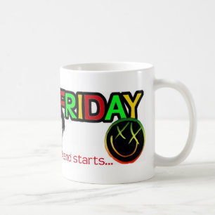 TAZA DE CAFÉ LOGOTIPO FELIZ DE VIERNES