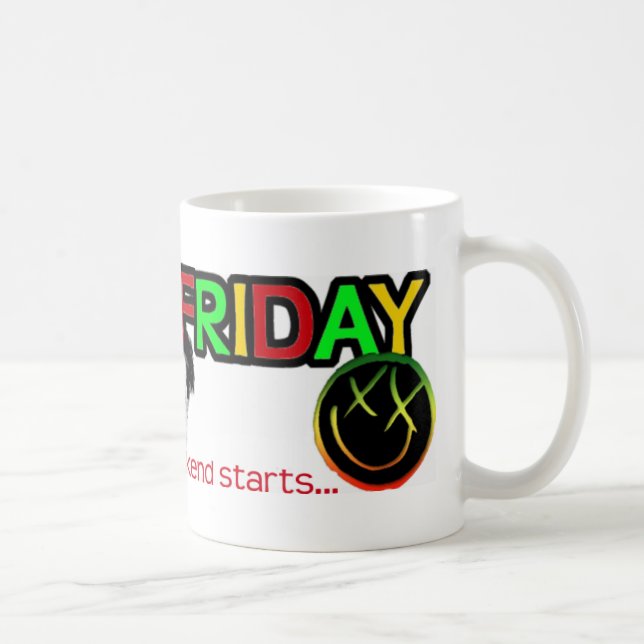 TAZA DE CAFÉ LOGOTIPO FELIZ DE VIERNES (Derecha)