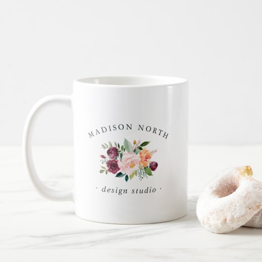 Taza De Café Logotipo floral de la floración el | del otoño