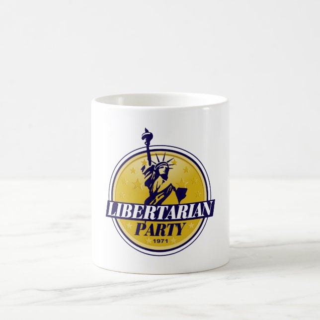 Taza De Café Logotipo libertario del fiesta político (Centro)
