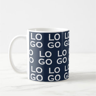 Taza De Café Logotipo personalizado de empresa o negocio en azu