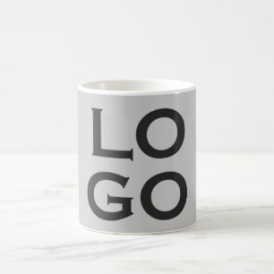 Taza De Café Logotipo personalizado de empresa o negocio en gri