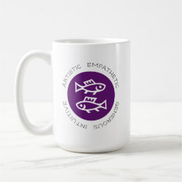 Taza De Café Logotipo Pisces Signo de estrella Zodiac Trato de 